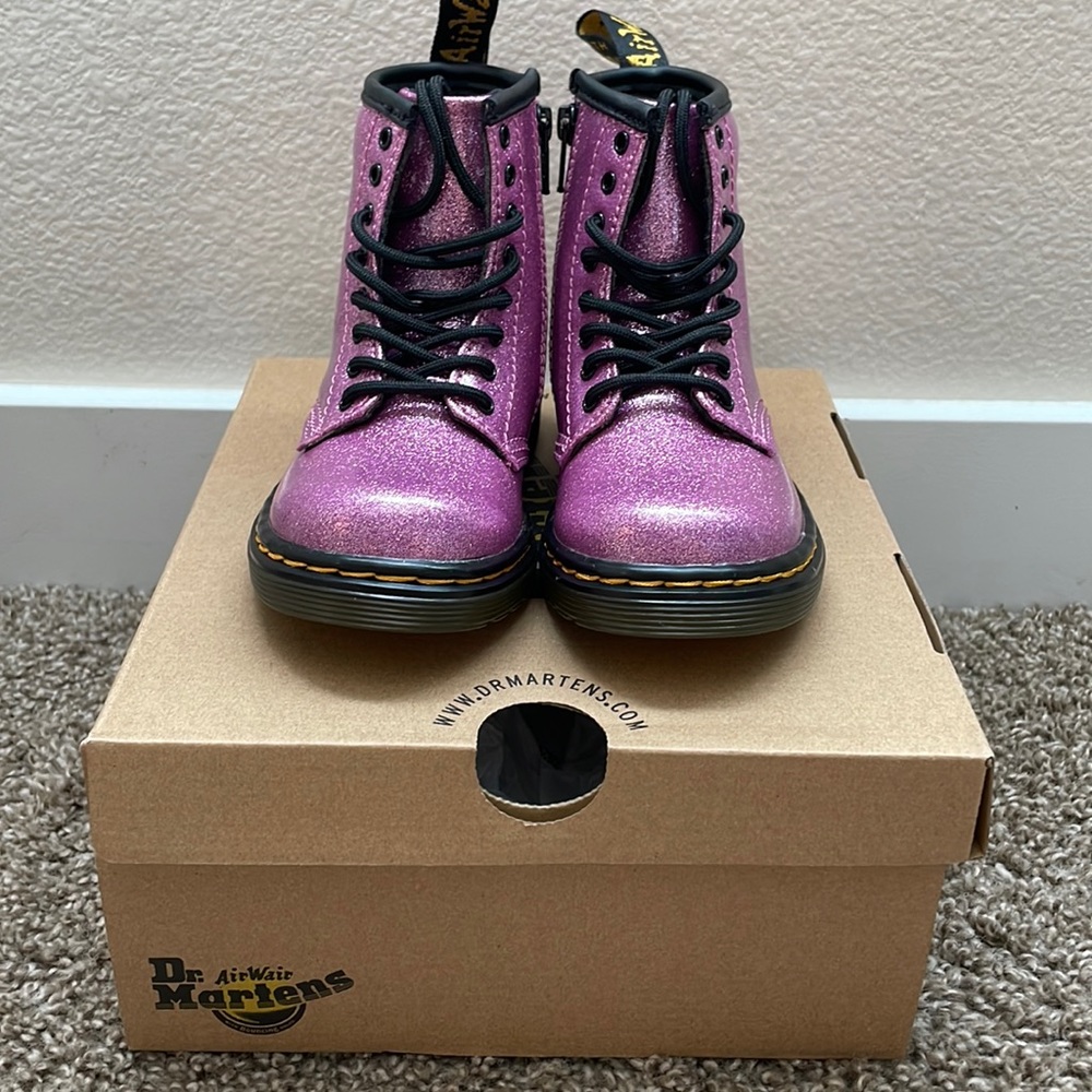 Dr. Martens Dark Pink 1460 Glitter Boots